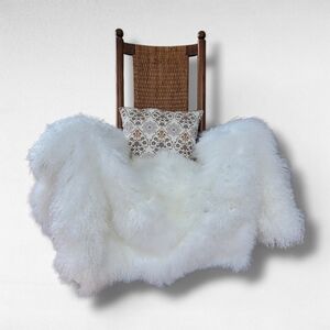 Sewn in America using imported skins White Softest Sheepskin Throw - Tibetan